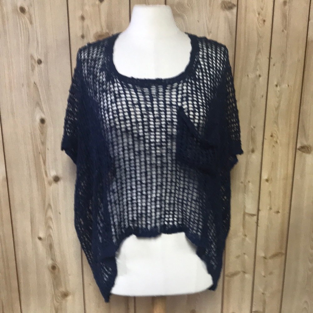 LAST CALL POL brand crochet hi lo top tunic swim cover NWT SMALL layering